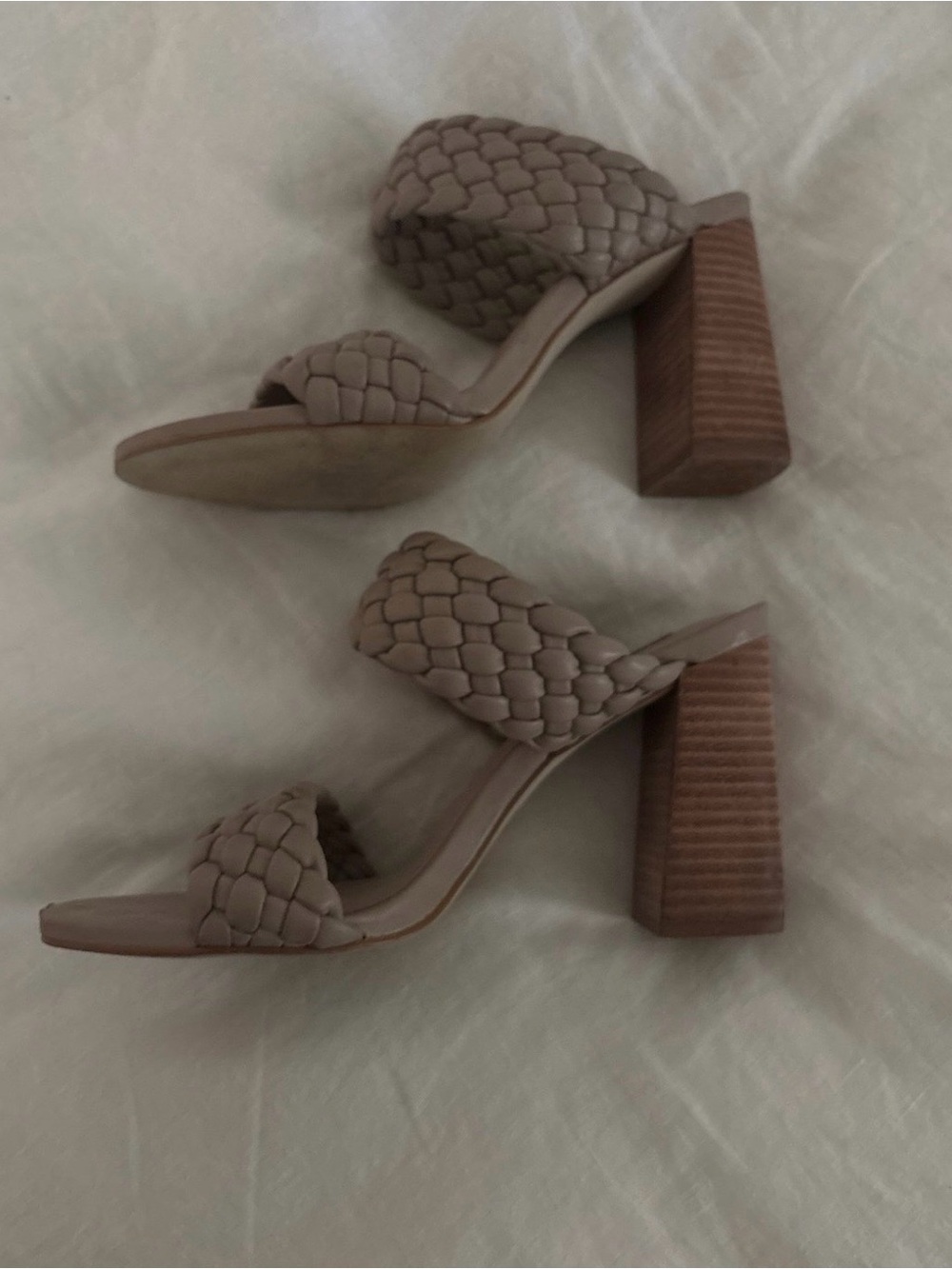 Steve Madden Braided Double-Strap Block Heel Sandal in Taupe
